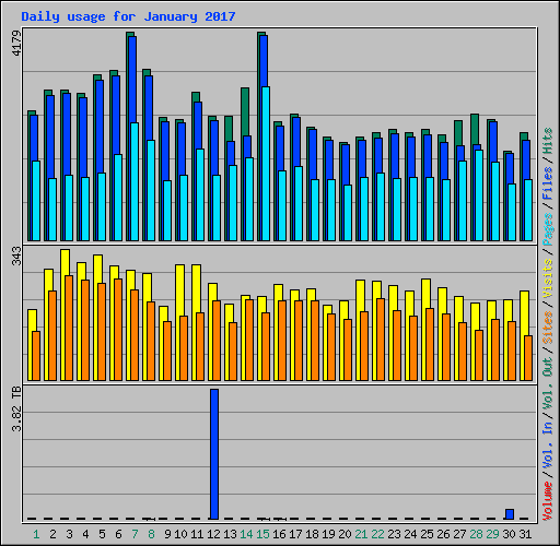 Daily usage for January 2017