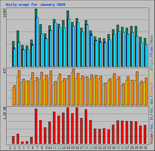 Daily usage for January 2020