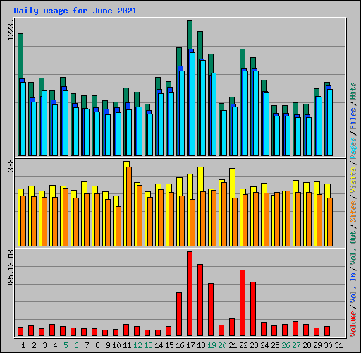 Daily usage for June 2021