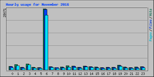 Hourly usage for November 2016