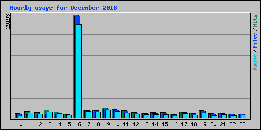 Hourly usage for December 2016