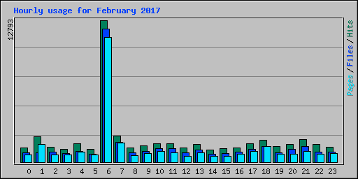 Hourly usage for February 2017