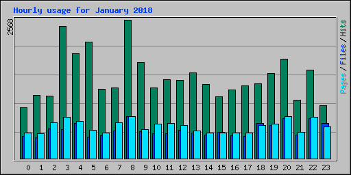 Hourly usage for January 2018