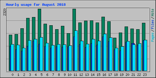 Hourly usage for August 2018