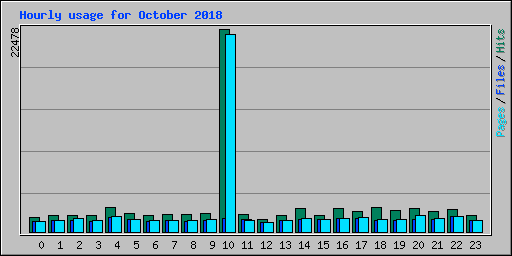 Hourly usage for October 2018