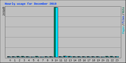 Hourly usage for December 2018