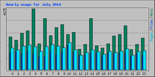 Hourly usage for July 2019