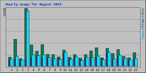 Hourly usage for August 2019