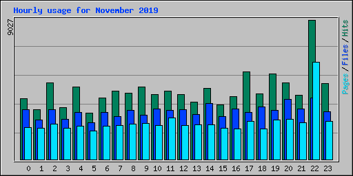 Hourly usage for November 2019