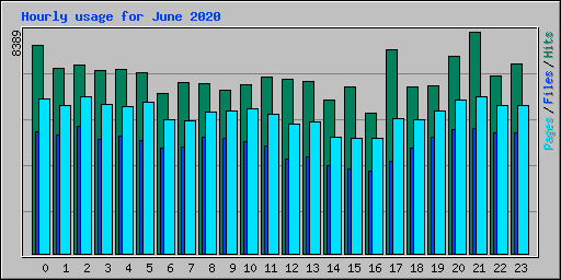 Hourly usage for June 2020