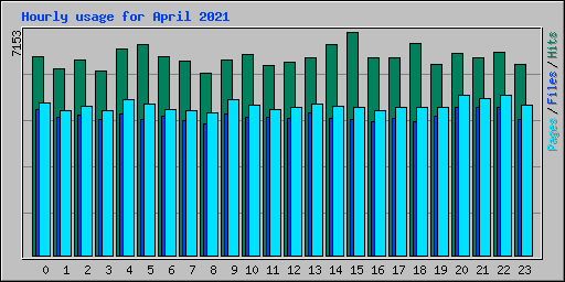 Hourly usage for April 2021