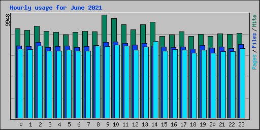 Hourly usage for June 2021