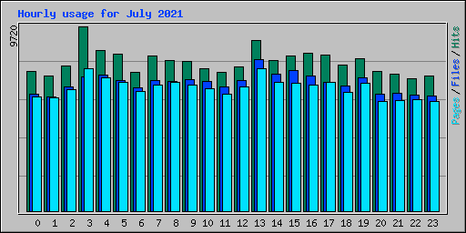 Hourly usage for July 2021