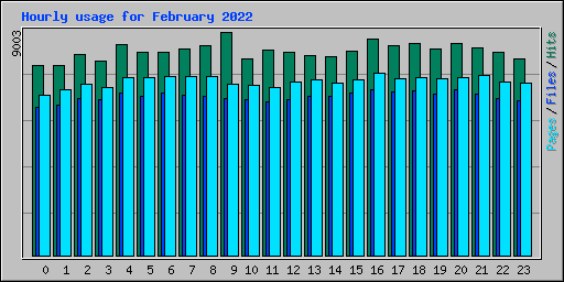 Hourly usage for February 2022