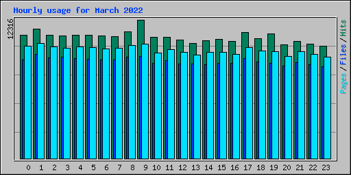 Hourly usage for March 2022