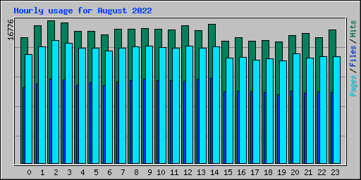 Hourly usage for August 2022