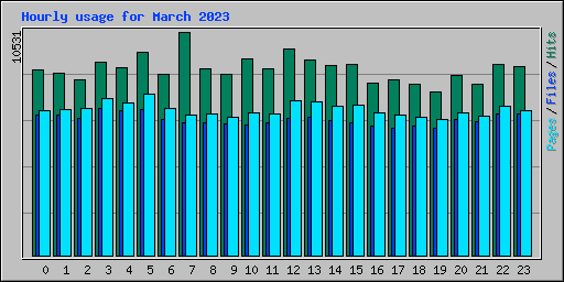 Hourly usage for March 2023