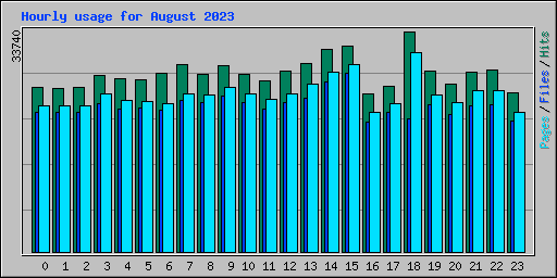 Hourly usage for August 2023