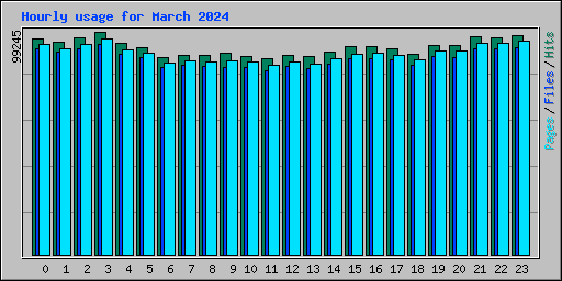 Hourly usage for March 2024