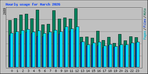 Hourly usage for March 2026