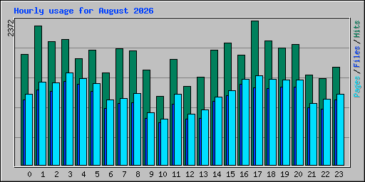 Hourly usage for August 2026